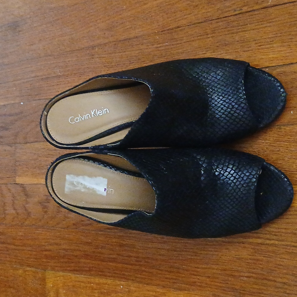 Calvin Klein leather mules